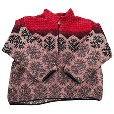 Vintage 90s Sunbuster Sherpa Sweater Mens XL Red Deep Pile Nordic Made in USA