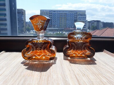 Art Deco Czech Bohemian Crystal Vanity Set (Amber) | eBay Art Deco Czech Bohemian Crystal Vanity Set (Amber) | eBay