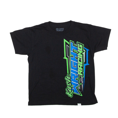 GILDAN Wright Racing T-Shirt Schwarz Kurzarm Jungen S