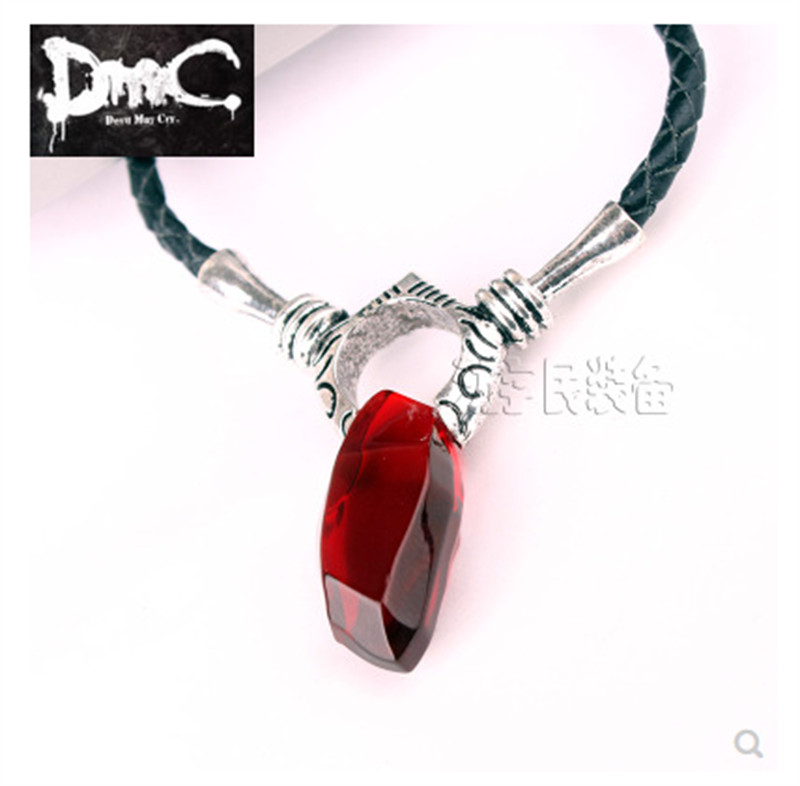 Juego DmC Devil May Cry Dante Virgil Nephilim Collar Rubí Colgante Rojo Azul Regalo