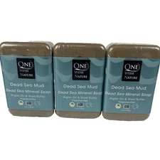 Set of 3 One With Nature Dead Sea Minerals Triple Milled Bar Soap - Dead Sea Mud