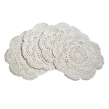 8 Inch Doilies Crochet Round Lace Handmade Cotton Coasters Placemats, Pack Of 4