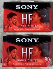 Sony HF High Fidelity 90 Min Blank Audio SEALED Cassette Tape Lot of 2 Tapes