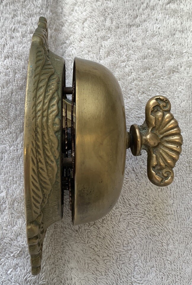 SOLID BRASS VICTORIAN ANTIQUE VINTAGE MECHANICAL HAND TURN DOORBELL eBay
