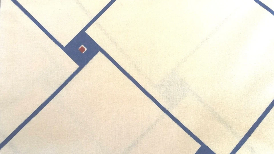 Sábana plana completa vintage crema con azul nueva con etiquetas Foto 2 de 2