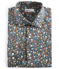 bar III Mens Water Floral Stretch Button Up Shirt