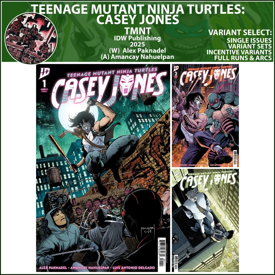 Teenage Mutant Ninja Turtles: Casey Jones (2025) #1 2 3 IDW COVER SELECT