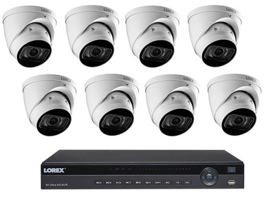 Lorex 4K Nocturnal IP System with 16 Ch 3TB NVR, 8xLNE9292B Dome