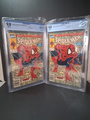 Spider-Man # 1  9.8  UPC Poly-Bagged  Variant*Todd McFarlane*CBCS* 2 Comic Lot 