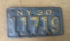 1930 NY motorcycle plate