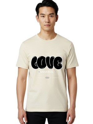 Love-Is-Universal Mens Graphic Tee,100% Cotton,Casual Summer Wear