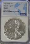 2021 Type 1  US Silver Eagle $1 NGC MS69