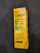 CeraVe Invisible Mineral Sunscreen SPF 50, Sensitive Skin EXP:03/27