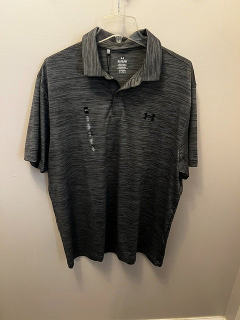 New w/tag Men's Under Armour Golf Polo Shirt, Size XL, Gray Marbled, UPF 50