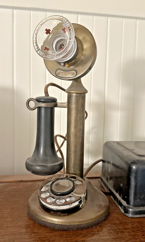 Extremely rare Phone Mouthpiece, E & L Red Cross Germ Proof Patented May 3, 1910