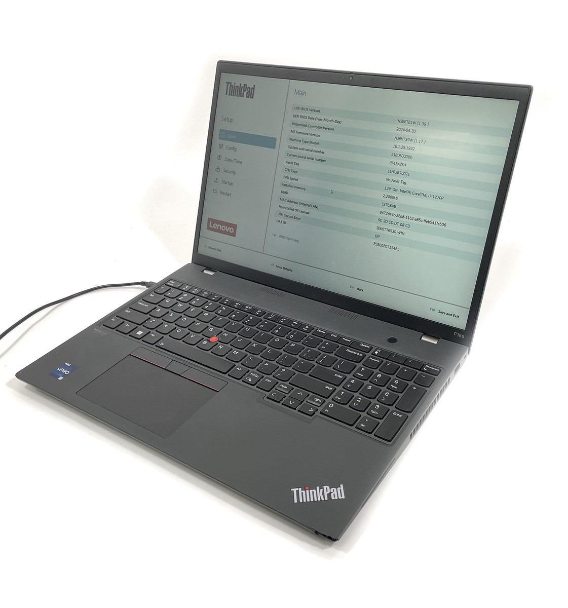 Lenovo ThinkPad P16S Gen 1 Laptop i7-1270P 2.2GHz 512GB SSD 32GB