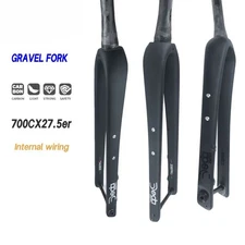 Carbon Road Bike Fork 100mm Gravel 700C 1-3/8" Straight/Taper Tube Front Fork