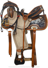 Handmade Leather Horse Saddle Western Tooled Carved Barrel Racing Racer Trail