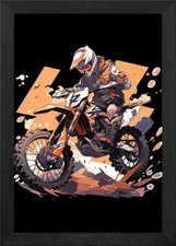 Poster arte da parete con cornice motocross dirtbike quadro stampa su tela