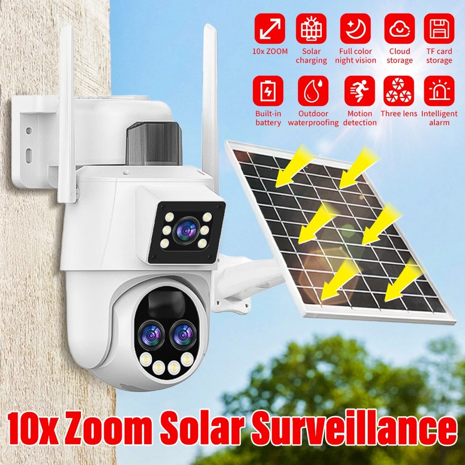 Cámara De Seguridad Solar 6MP WiFi Inalambrica Con Visión Nocturna Para Exterior Foto 3 de 4