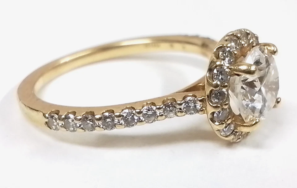 Ritani 18k 黄金 1.5 TCW 实验室种植钻石光环戒指 - 尺寸 6.25 - 3.1 克 — 第 3/4 张图片