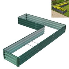 Galvanised Raised Garden Bed Flower Trough Metal Planter Box with Open Bottom
