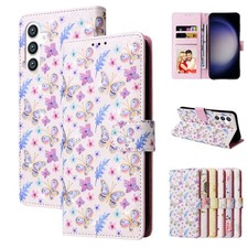 For Samsung Galaxy A57 A37 A07 A17 A04E-A74 Flower Pattern Leather FlipStandCase