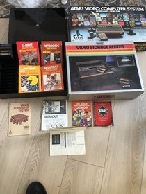 Atari 2600 Game Console Lot , Storage Box , Games And More