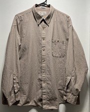 River Brand By Arrow Men s Button Down Shirt Tan Multicolor Check Size 18 34/35