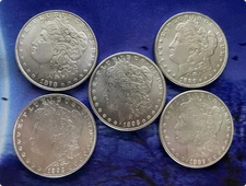 CC Morgan Silver Dollars 1878-1893 - 5 Uncirculated Coins Mixed Dates Lot✈️US