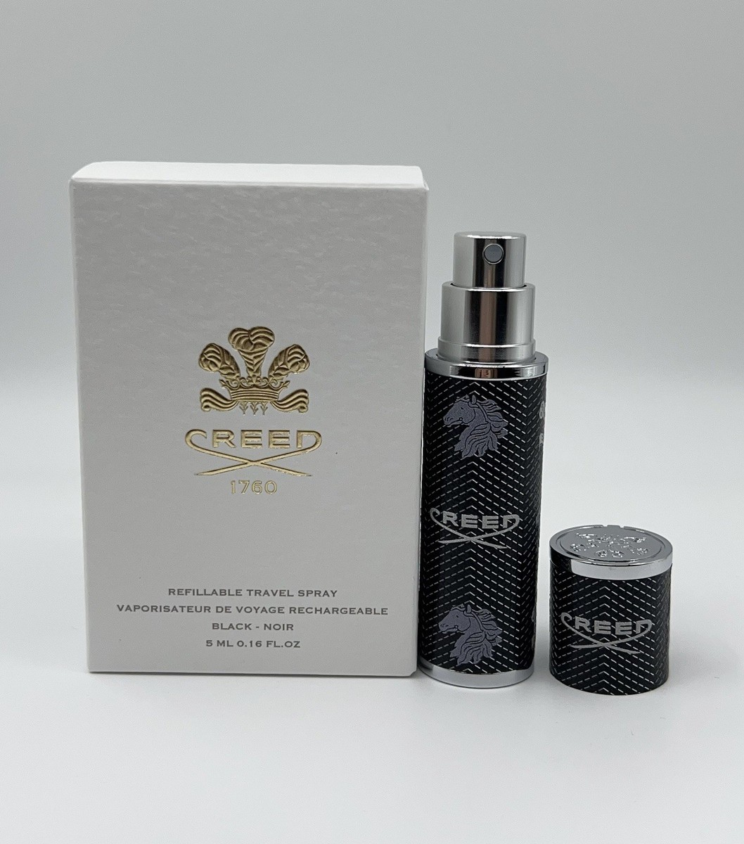 Creed Black / Noir Refillable Travel Spray Perfume Atomizer 0.16oz