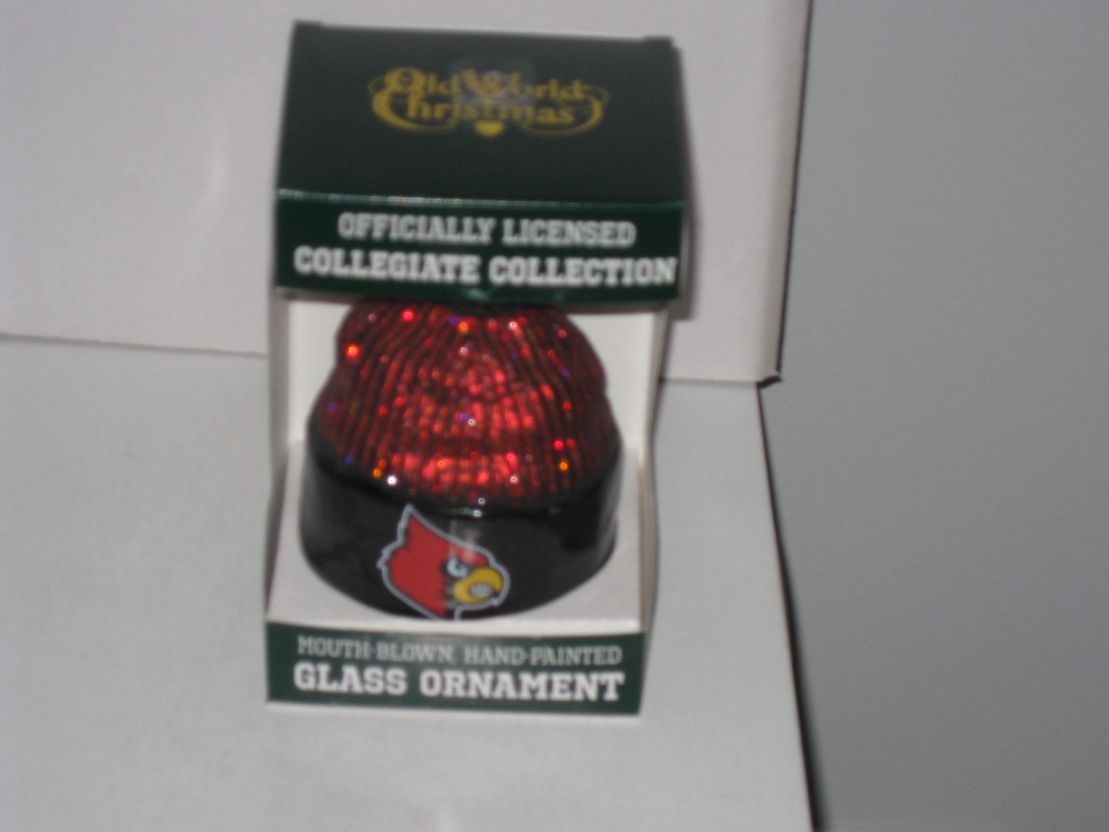 NIB-Old World Christmas University of Louisville Cardinals Blown Glass Ornament