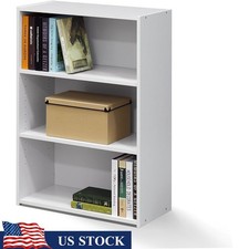 3-Tier Minimalist Bookshelf Space Saving Storage Shelf Home Office Modern