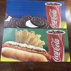 1980’s Food Court Style Coca-Cola Classic /Oreo /Signs Set of 2 Vintage  (24X12)