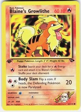 Blaine's Growlithe 62/132 Common Gym Challenge Pokemon 1st Edition NM 01-03-25 on eBay
