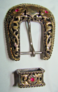 VINTAGE MCCABE SUNSET TRAILS STERLING SILVER ROSE 10K YELLOW GOLD 3 LAYER FANCY