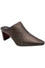Donald Pliner Women's Ollie Metallic Nappa Slip-On Heeled Mules Pewter