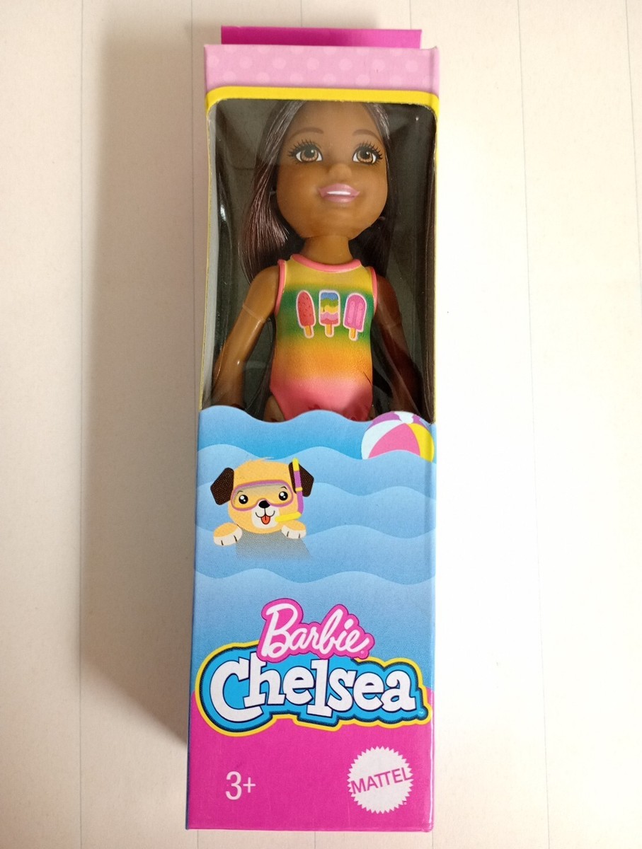 Barbie Club Chelsea Beach Doll, 6-inch Brunette Hair Brand New