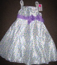 Dress White Dot Dressy Sophie Rose Party Easter Girl size 6 New