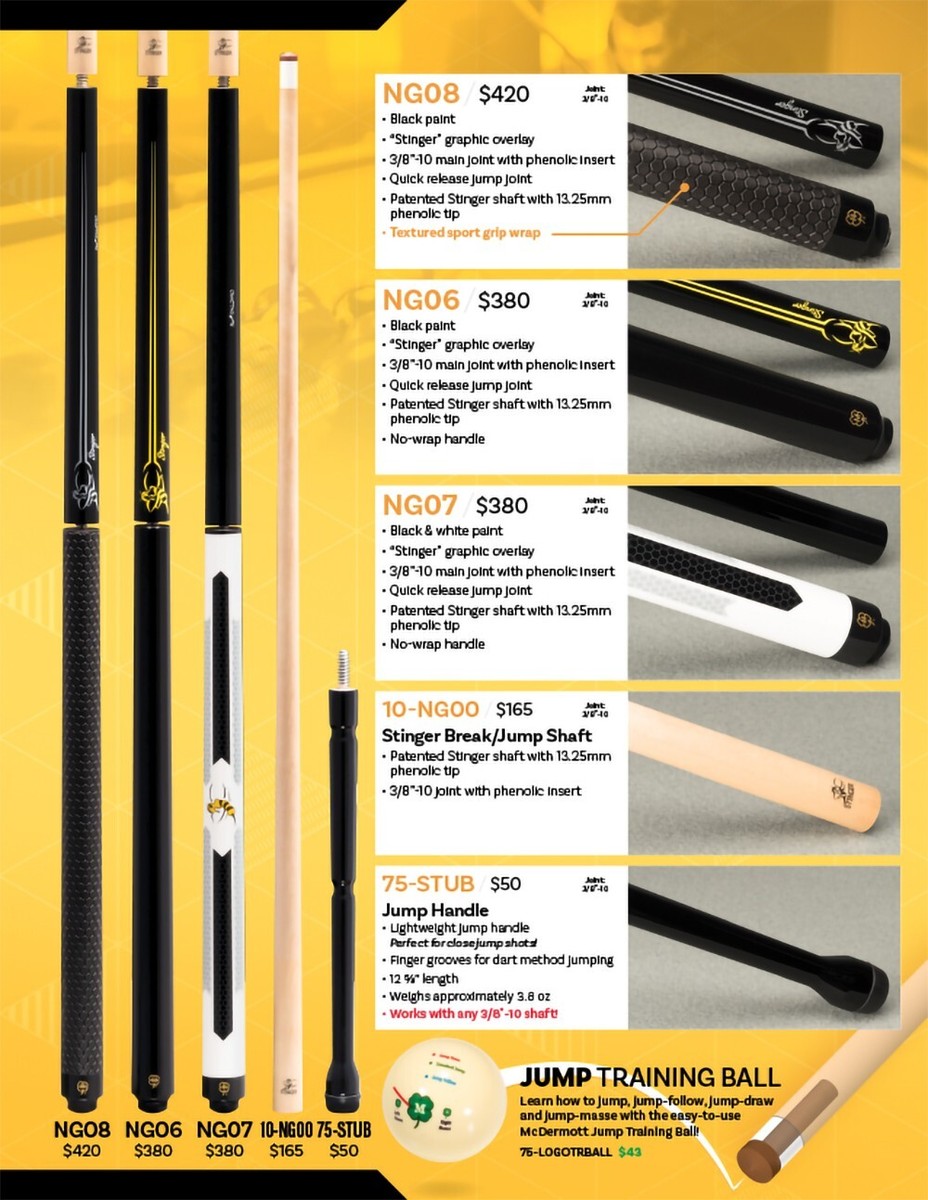 マクダモットMcDermott NG07 ブレイク&ジャンプー Amazon.com : McDermott Stinger NG07 Break/Jump Cue : Sports