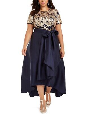 Navy Blue Sequin-Embellished High-Low Dress Navy Blue Sequin-Embellished High-Low Dress
