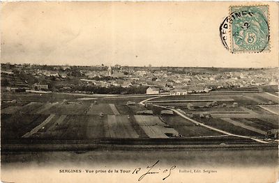 Old postcard SERGINES - view taken from the Tower (358714)
