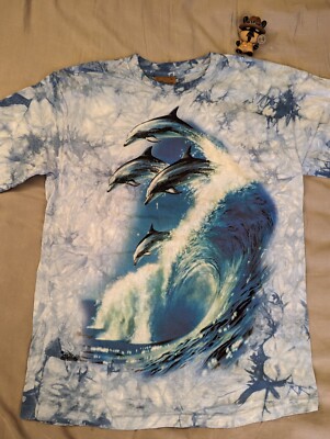 Rare Vintage New The Mountain Dolphins Ocean Banned Native America Tag 1998 Sz L