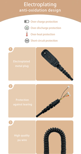 Partia/5 wymienny kabel mikrofonowy do radia APX8000, APX7000, APX6000, APX4000 - Zdjęcie 4 z 7