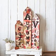 Cozy Autumn Vibes Wood Sign Fall Decor - 9, 11 , 13 Inches