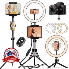 Anillo de luz para selfies de 12" con soporte para tr pode y 72" de alto US NEW