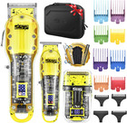 Professional Hair Clipper & Beard Trimmer Kit with LED Display - Yellow
