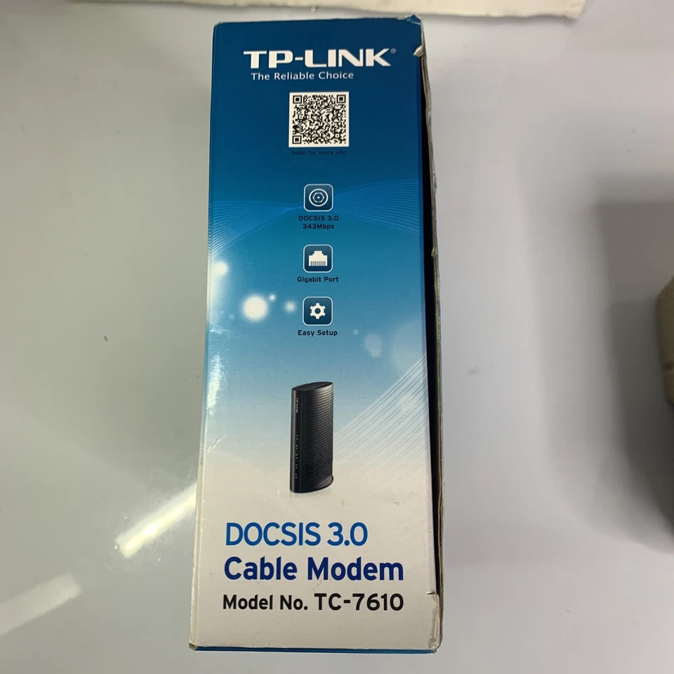 TP-Link TPLink DOCSIS 3.0 Cable Modem Black TC7610 TC-7610 343 Mbps Xfinity Cox - Image 2 of 4