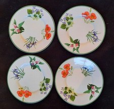 National Wildlife Foundation Wildfower Salad/Bread Plates 6.5 " Diam Set Of Four