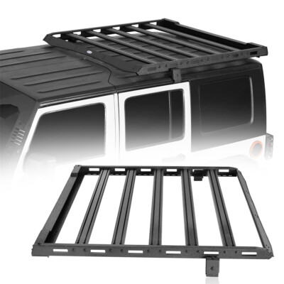 Rear Top Cargo Basket Roof Rack Carrier for 2007-2018 Jeep Wrangler JK 2/4-Door